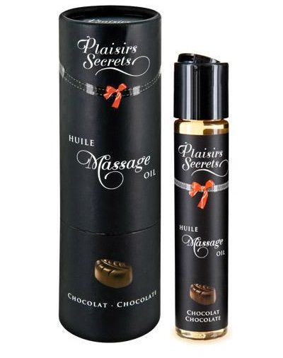 Массажное масло с ароматом шоколада Huile de Massage Gourmande Chocolat - 59 мл. - Plaisir Secret - купить с доставкой в Орехово-Зуево