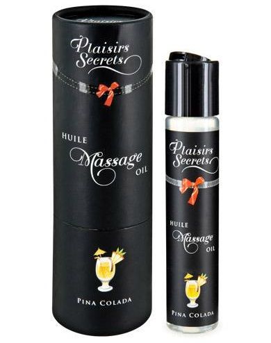 Массажное масло с ароматом пина колады Huile de Massage Gourmande Pina Colada - 59 мл. - Plaisir Secret - купить с доставкой в Орехово-Зуево