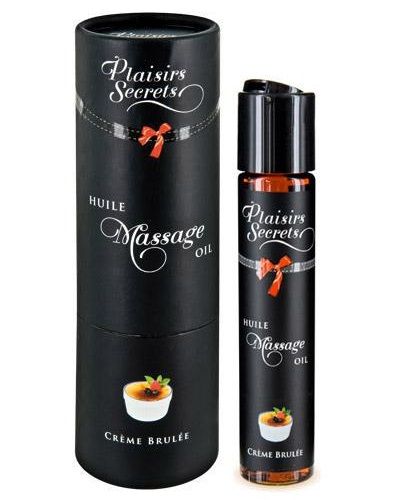 Массажное масло с ароматом крем брюле Huile de Massage Gourmande Creme Brulée - 59 мл. - Plaisir Secret - купить с доставкой в Орехово-Зуево