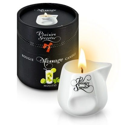 Массажная свеча с ароматом мохито Bougie de Massage Mojito - 80 мл. - Plaisir Secret - купить с доставкой в Орехово-Зуево