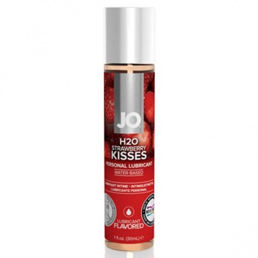 Смазка с ароматом клубники JO Flavored Strawberry Kiss - 30 мл. - System JO - купить с доставкой в Орехово-Зуево