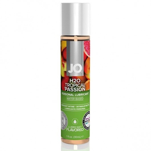 Смазка с ароматом тропических фруктов JO Flavored Tropical Passion - 30 мл. - System JO - купить с доставкой в Орехово-Зуево