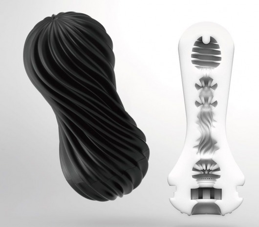 Мастурбатор FLEX Rocky Black с плотным рельефом - Tenga - в Орехово-Зуево купить с доставкой