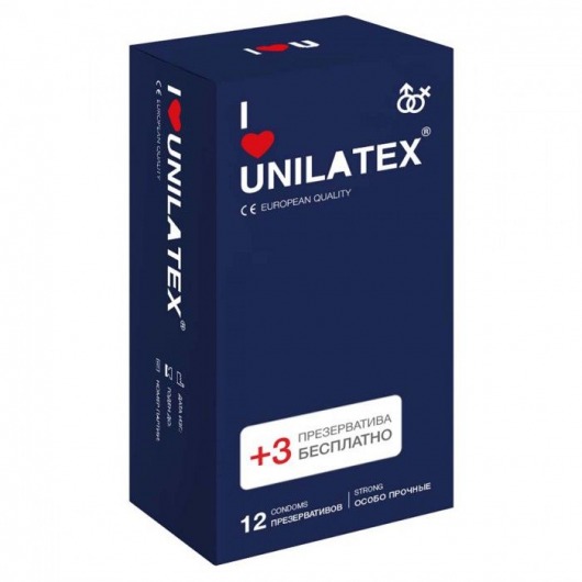 Ультрапрочные презервативы Unilatex Extra Strong - 12 шт. + 3 шт. в подарок - Unilatex - купить с доставкой в Орехово-Зуево