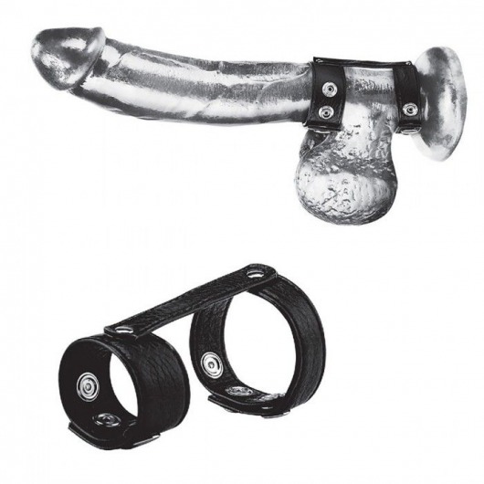 Утяжка на пенис с клёпками Duo Snap Cock And Ball Ring - BlueLine - купить с доставкой в Орехово-Зуево