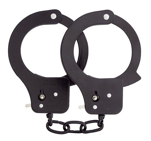 Чёрные наручники из листового металла BONDX METAL CUFFS BLACK - Dream Toys - купить с доставкой в Орехово-Зуево