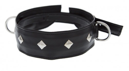 Полиуретановый ошейник с пуклями и D-кольцами Collar with Studs - Blush Novelties - купить с доставкой в Орехово-Зуево