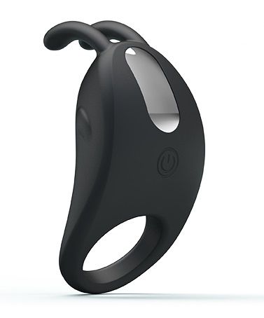 Чёрное эрекционное кольцо с вибрацией Rabbit Vibrator - Baile - в Орехово-Зуево купить с доставкой