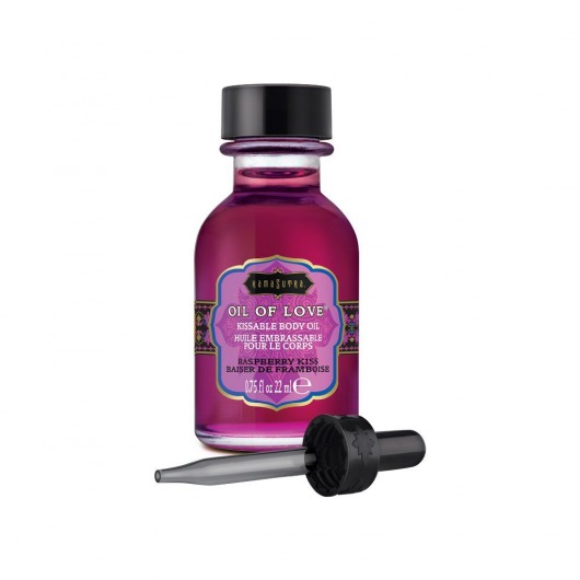 Масло для ласк с ароматом малины Oil of Love Raspberry Kiss - 22 мл. - Kama Sutra - купить с доставкой в Орехово-Зуево
