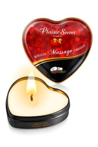 Массажная свеча с ароматом кокоса Bougie Massage Candle - 35 мл. - Plaisir Secret - купить с доставкой в Орехово-Зуево