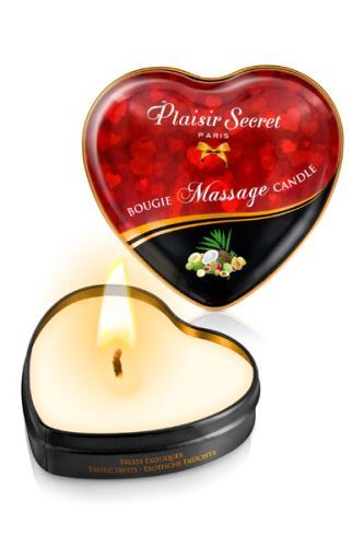 Массажная свеча с ароматом экзотических фруктов Bougie Massage Candle - 35 мл. - Plaisir Secret - купить с доставкой в Орехово-Зуево