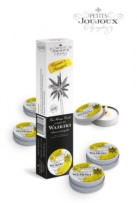 Набор из 5 свечей Petits Joujoux Waikiki Beach с ароматом кокоса и ананаса - MyStim - купить с доставкой в Орехово-Зуево