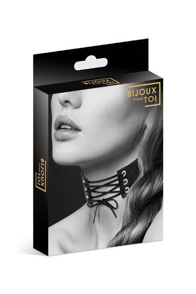 Оригинальный ошейник-чокер со шнуровкой - Bijoux Pour Toi - купить с доставкой в Орехово-Зуево