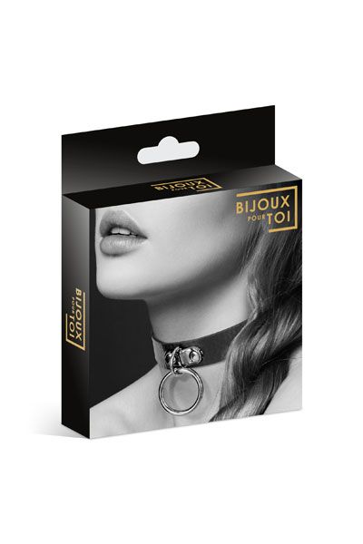 Узенький ошейник из полиуретана с кольцом - Bijoux Pour Toi - купить с доставкой в Орехово-Зуево