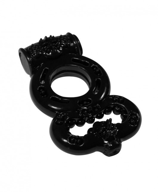 Чёрное эрекционное кольцо Rings Treadle с подхватом - Lola Games - в Орехово-Зуево купить с доставкой
