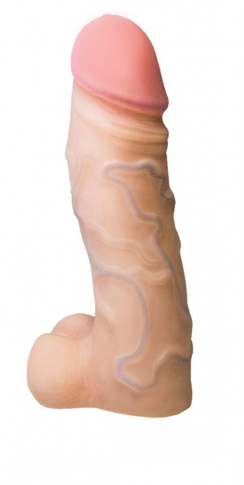 Реалистичная насадка с мошонкой REAL Standard - 15,5 см. - LOVETOY (А-Полимер) - купить с доставкой в Орехово-Зуево