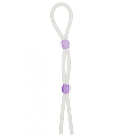 Прозрачное эрекционное кольцо-лассо SILICONE LASSO COCK RING DUAL BEADS - NMC - в Орехово-Зуево купить с доставкой